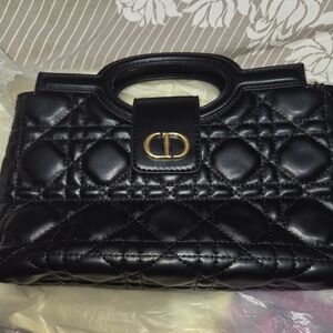 Black Quilted Leather Crossbody Bag